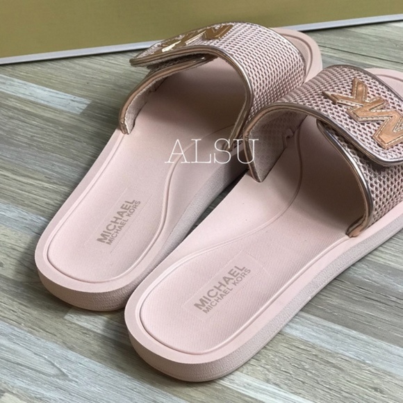 NWT Michael Kors Palmer Slide Net Mesh Rose Gold W - Picture 5 of 8